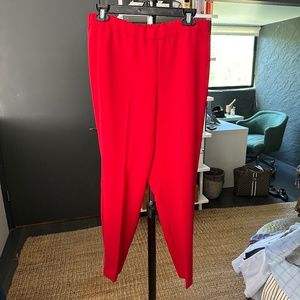 Theory red ankle elastic waist pants